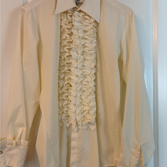 After Six Cream Ruffled Dress Shirt - Picture 1 of 4